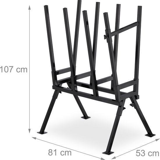 zaagbok - verstelbaar - tot 400 kg - voor kettingzaag - 107 x 81 x 53 cm - staal van Merkloos	 — afbeelding 3
