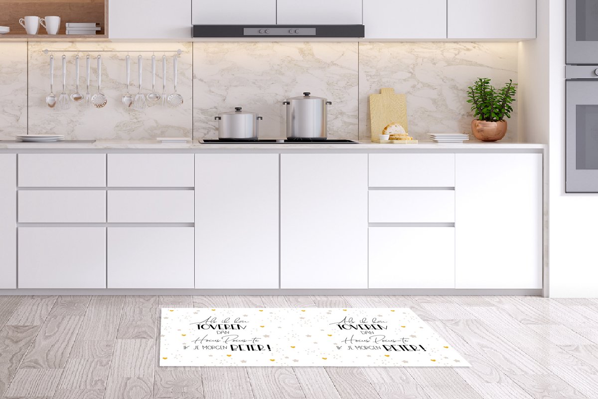 KitchenYeah Keukenloper - Loper keuken - Beterschap - Quotes - Sterren - Hocus pocus - 120x60 cm - Keukenloper vinyl Multicolor