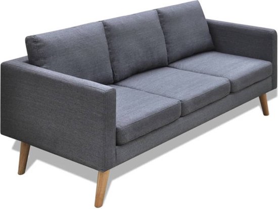 Tissu vidaXL trois places gris foncé