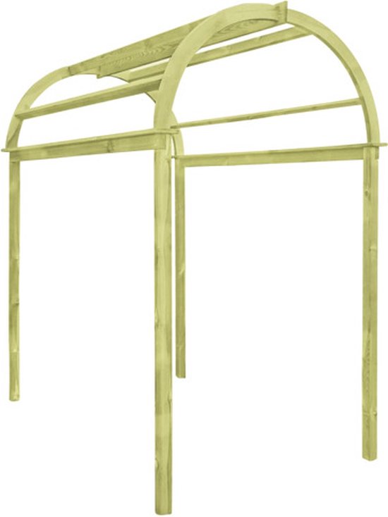 VidaXL Tuinboog Van Geïmpregneerd Grenenhout – Groen, 130x58x215 Cm, Rozenboog Voor Klimplanten, Eenvoudig Te Monteren, Stabiel En Rotbestendig