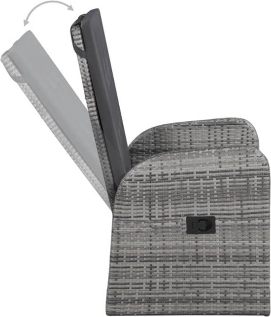 vidaXL Ensemble de jardin 3 pièces avec coussins Gris