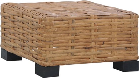 vidaXL Salontafel Rotin - 47 x 47 x 28 cm - Marron/ Zwart - Banc de jardin