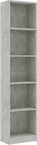vidaXL-Boekenkast-met-5-schappen-40x24x175-cm-bewerkt-hout-betongrijs