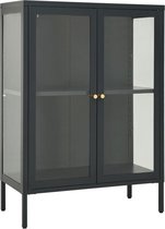vidaXL Buffet 75x35x105 cm Acier et verre Anthracite