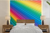 Behang - Fotobehang Regenboog gekleurd papier - Breedte 300 cm x hoogte 300 cm