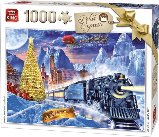 King Legpuzzel Trein- Polar Express -Feestdagen-Reizen-Volwassenen-1000 Stukjes
