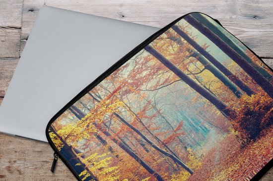 Housse ordinateur 17 pouces - Forêt - Automne - Feuilles - Housse ordinateur - Dimensions intérieures 42,5x30 cm - Dos noir