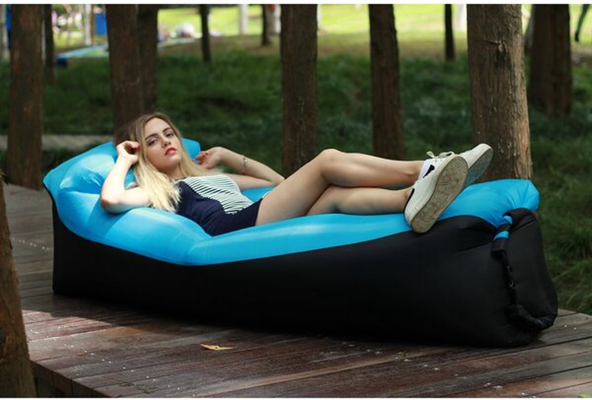 Air lounger - lucht lounger sofa matras - Blauw - Zwembad- Strand- Luchtbed Airlounger