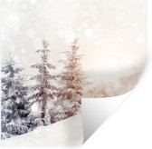 Muurstickers - Sticker Folie - Boom - Sneeuw - Winter - 30x30 cm - Plakfolie - Muurstickers Kinderkamer - Zelfklevend Behang - Zelfklevend behangpapier - Stickerfolie