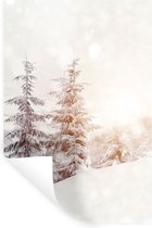 Muurstickers - Sticker Folie - Boom - Sneeuw - Winter - 60x90 cm - Plakfolie - Muurstickers Kinderkamer - Zelfklevend Behang - Zelfklevend behangpapier - Stickerfolie