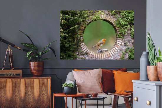 Stickers muraux - Film autocollant - Vogel - Transparent - Rouge-gorge - 120x80 cm - Film adhésif - Stickers muraux Chambre d'enfant - Papier peint autocollant