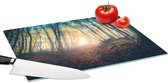 Glazen Snijplank - 39x28 - Bos - Mist - Zon - Herfst - Snijplanken Glas