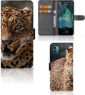 Telefoonhoesje Nokia G11 | G21 Book Cover Cadeautjes voor Jongens Luipaard
