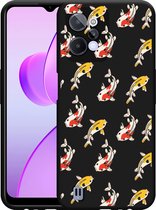 Realme C31 Hoesje Zwart Koi Fish - Designed by Cazy