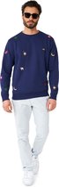 OppoSuits Summer Icons - Navy - Heren Sweater - Zomers Trui - Donkerblauw - Maat XS