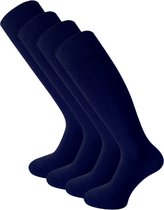 4 Paires Chaussettes hautes Genoux - SQOTTON - Sans Couture - Bleu Marine - Taille 47-50