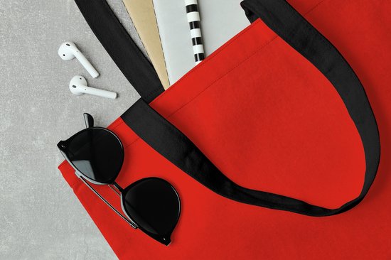 Sac bandoulière - Sac de plage - Shopper Rouge - Motif - Design - 40x50 cm - Sac en coton
