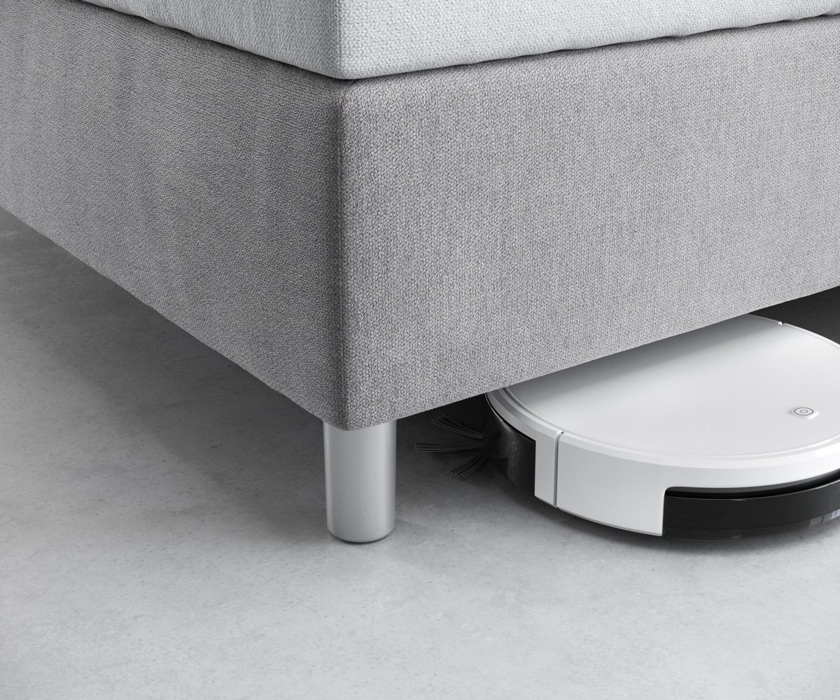 DELIFE Boxspringsysteem-poten-variantenset Dream aluminiumkleurig poten bodemvrijheid 10 cm voor bedbreedte 140/160/180 Zilver