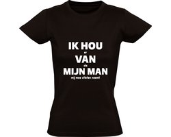 IK HOU er VAN als MIJN MAN mij mee uiteten neemt Dames T-shirt | restaurant | grappig | humor | valentijnsdag | vrijgezellenfeest | bruiloft | liefde | relatie | cadeau | kado  | shirt