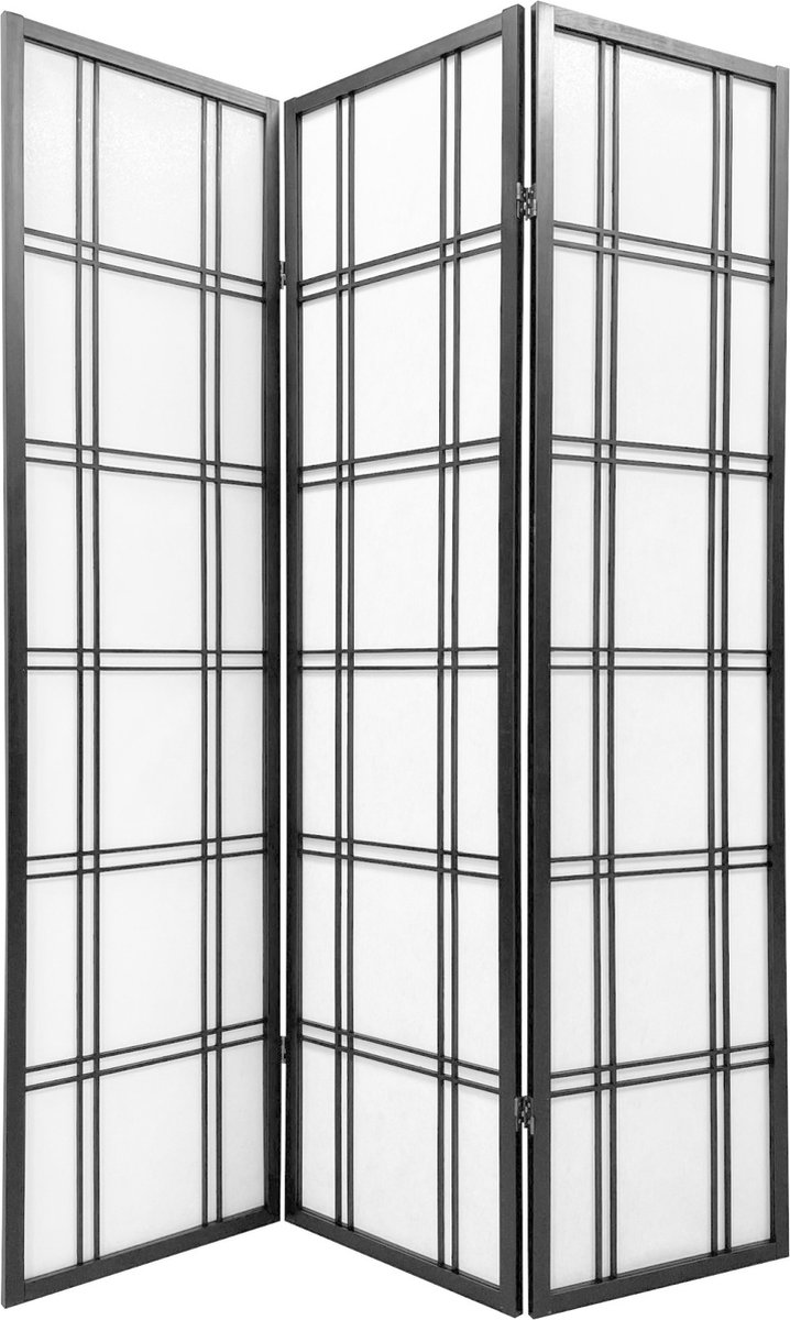 Fine Asianliving Japans Kamerscherm Shoji B135xH180cm Scheidingswand Zwart - Isumi