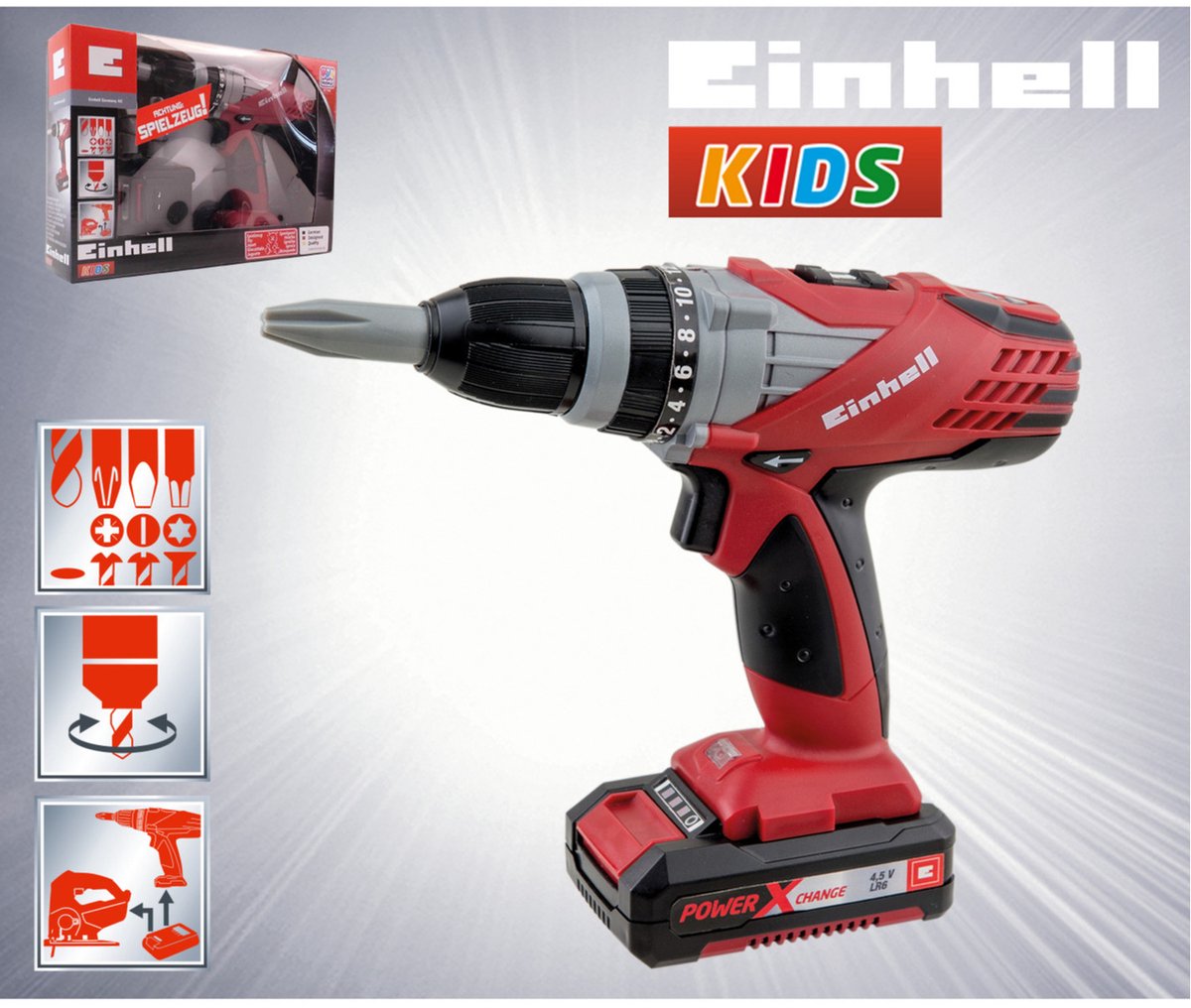 Speelgoed boormachine - rood - 22 cm - boorschroevendraaier - kinderen - speelgoed gereedschap — afbeelding 2