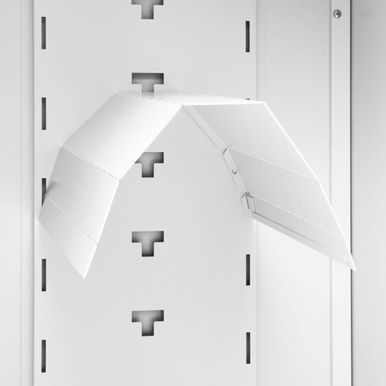 vidaXL - Zadelkast - 53x53x140 - cm - staal - wit van Vidaxl — afbeelding 5
