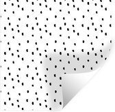 Muurstickers - Sticker Folie - Zwart - Stippen - Design - Wit - 30x30 cm - Plakfolie - Muurstickers Kinderkamer - Zelfklevend Behang - Zelfklevend behangpapier - Stickerfolie