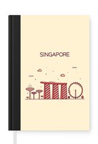 Notitieboek - Schrijfboek - Singapore - Skyline - Azië - Notitieboekje klein - A5 formaat - Schrijfblok