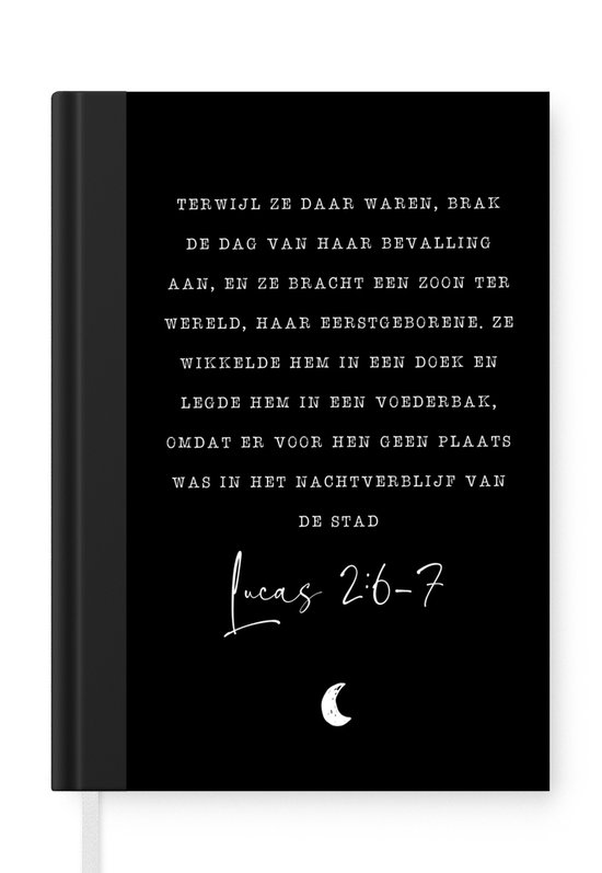 Carnet de notes - Cahier d'écriture - Noël - Citations - Lucas 2:6-7 - Religion - Proverbes - Carnet de notes - Format A5 - Bloc-notes - Cadeaux Sinterklaas - Distribution de cadeaux pour enfants - Cadeaux chaussures - Petits cadeaux