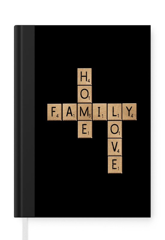 Notitieboek - Schrijfboek - Quotes - Home family love - Scrabble - Spreuken - Notitieboekje klein - A5 formaat - Schrijfblok