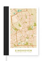 Notitieboek - Schrijfboek - Stadskaart - Eindhoven - Vintage - Notitieboekje klein - A5 formaat - Schrijfblok - Plattegrond