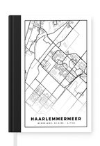 Notitieboek - Schrijfboek - Kaart - Haarlemmermeer - Zwart - Wit - Notitieboekje klein - A5 formaat - Schrijfblok