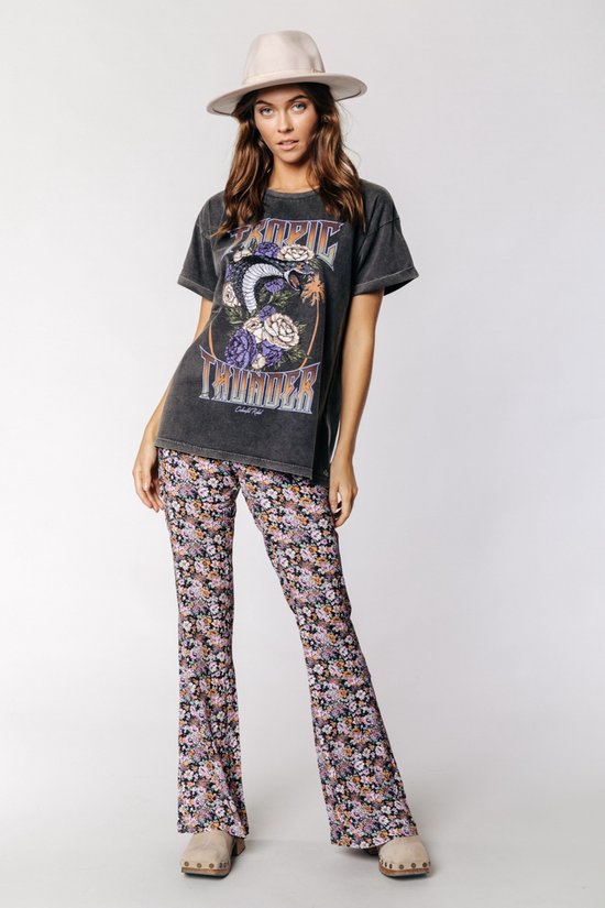 Colourful Rebel Nadine Ditzy Flower Flare Pants - XS