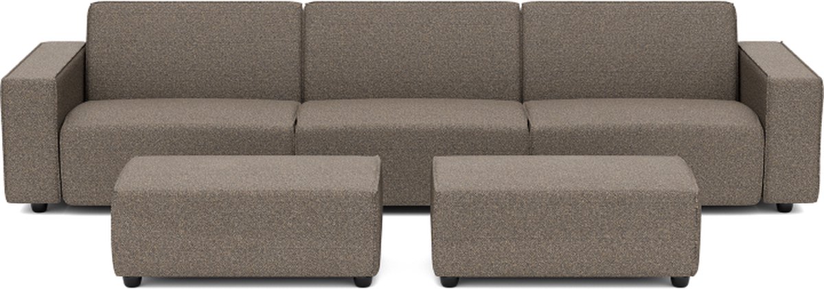 Icon deluxe loungeset 6-zits + 2 hockers small Charcoal