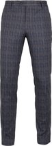 Suitable - Pantalon Jersey Ruit Donkerblauw - Slim-fit - Pantalon Heren maat 54