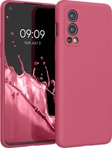 kwmobile telefoonhoesje geschikt voor OnePlus Nord 2 5G - Hoesje met siliconen coating - Smartphone case in awesome pink