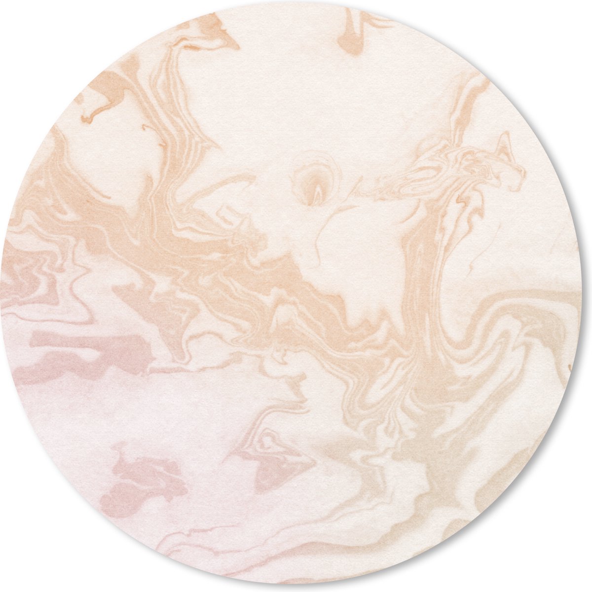 Muismat rond 20x20 cm - Mousepad Marmer - Roze - Wit - Ronde muismatten