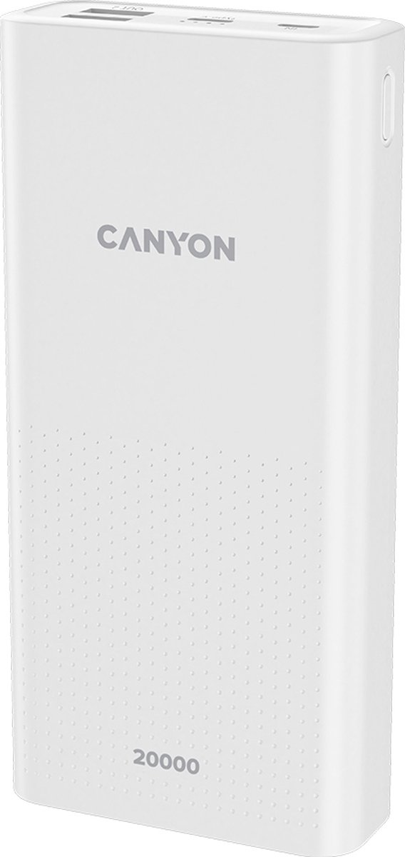 Canyon PB -2001 - PowerBanks - 20000mAh - Dubbele USB -A -uitgangen - USB Type -C & Micro -USB -ingangen