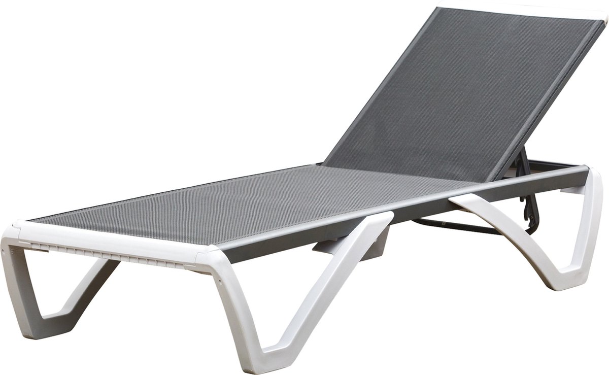 Outsunny Ligstoel aluminium ligstoel stoffen ligbed relax ligstoel 5-voudig verstelbaar Texteline 84B-595