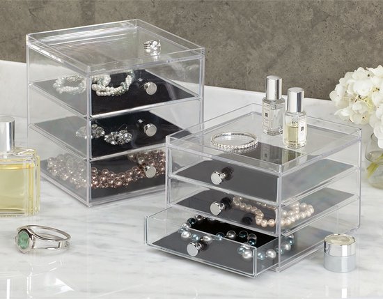 Armoire à bijoux iDesign avec tiroirs (c) - Transparent - Empilable