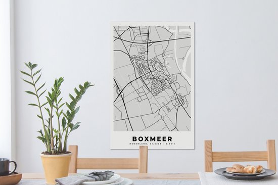 Canvas schilderij 40x60 cm - Wanddecoratie Plattegrond - Kaart - Boxmeer - Stadskaart - Muurdecoratie woonkamer - Slaapkamer decoratie - Kamer accessoires - Schilderijen op canvas