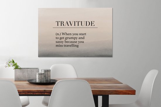 Tableau Peinture Proverbes - Citations - Quand tu commences à devenir grincheux et impertinent parce que voyager te manque - Travitude - 60x40 cm - Décoration murale