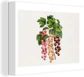 Canvas Schilderij Fruit - Vintage - Bladeren - 80x60 cm - Wanddecoratie