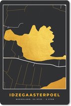 Muismat - Mousepad - Friesland - Kaart - Plattegrond - Idzegaasterpoel - Stadskaart - 40x60 cm - Muismatten