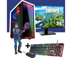 ScreenON - Gaming Set - Fortnite Dark Bomber Hero - V1 (GamePC + 24 Inch Monitor + Toetsenbord + Muis)