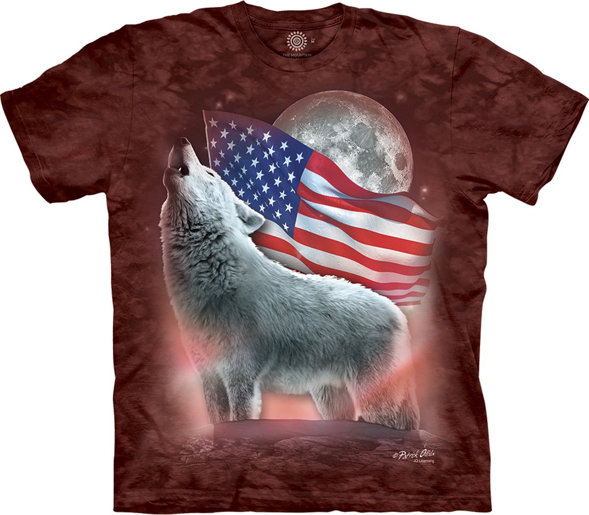T-shirt Patriotic Lights Wolf M