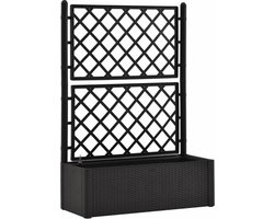 vidaXL - Plantenbak - hoog - met - latwerk - en - zelfbewateringssysteem - antraciet