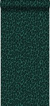 ESTAhome behang panterprint petrolblauw - 139154 - 0,53 x 10,05 m