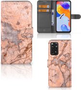 Wallet Book Case Xiaomi Redmi Note 11 Pro 5G/4G Telefoon Hoesje Marmer Oranje