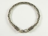 Zware zilveren armband met koningsschakel - 22 cm